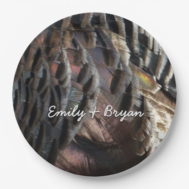 Plato De Papel El diseño de la naturaleza abstracta de las plumas (Anverso)