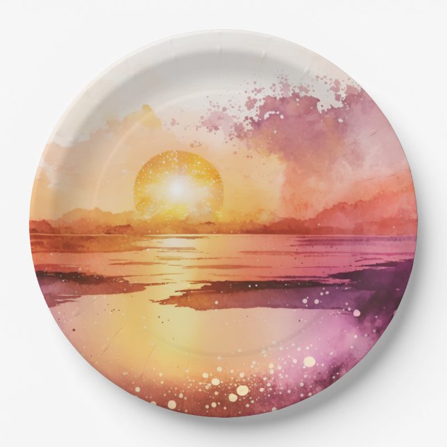 Plato De Papel El diseño de la serie acuática 3 (Anverso)