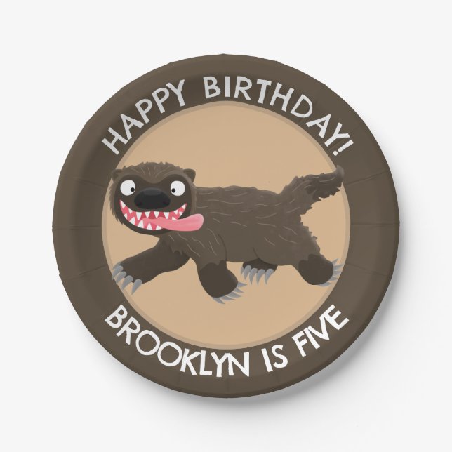 Plato De Papel El divertido y hambriento cumpleaños personalizado (Anverso)