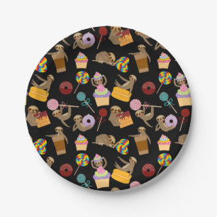 Plato De Papel El dulce de la pereza trata el modelo