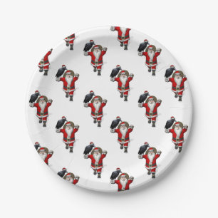 Plato De Papel El dulce Santa Claus ama a Ravens