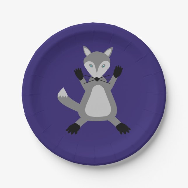 Plato De Papel El espeluznante Lobo de Halloween (Anverso)