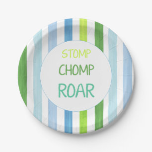 Plato De Papel El estómago de los dinosaurios chomp ruge cumplea