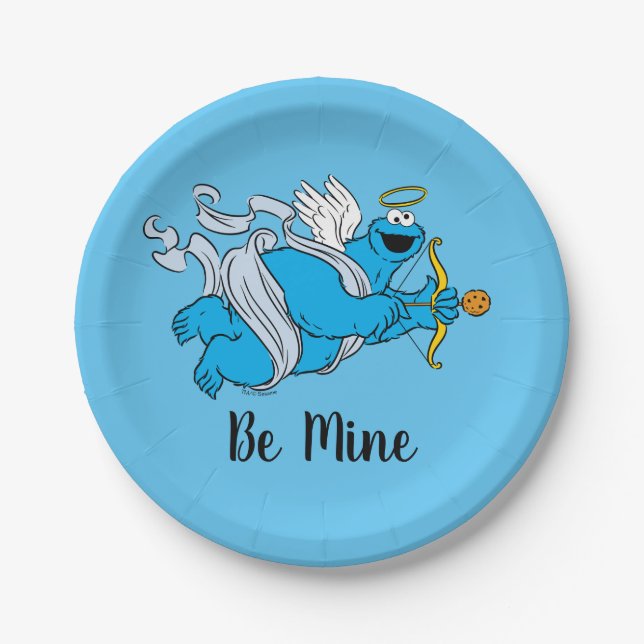 Plato De Papel El estúpido de Cookie Monster Valentine (Anverso)