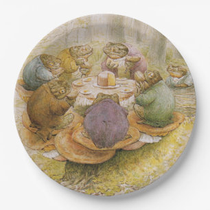 Plato De Papel El Fiesta del té de las toads (por Beatrix Potter)