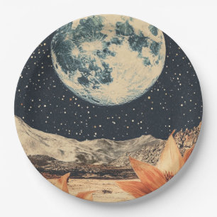 Plato De Papel El florecimiento lunar sobre los picos de arena