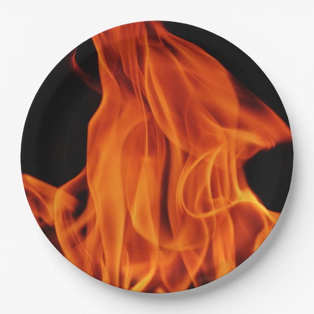 Plato De Papel El fuego del Bbq flamea las placas de papel (Anverso)