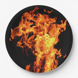 Plato De Papel El fuego del Bbq flamea las placas de papel