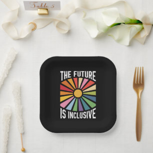 Plato De Papel El Futuro es Inclusivo Arcoíris Orgullo Derechos T