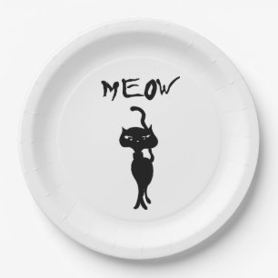 Plato De Papel El gatito lindo dice maullido