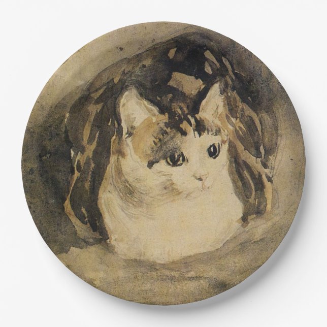 Plato De Papel El gato (de Gwen John) (Anverso)