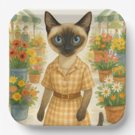 Plato De Papel El gato está en Londres Inglaterra en el mercado d