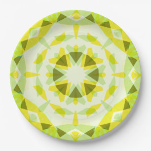 Plato De Papel El género de la estrella verde amarillo brillante