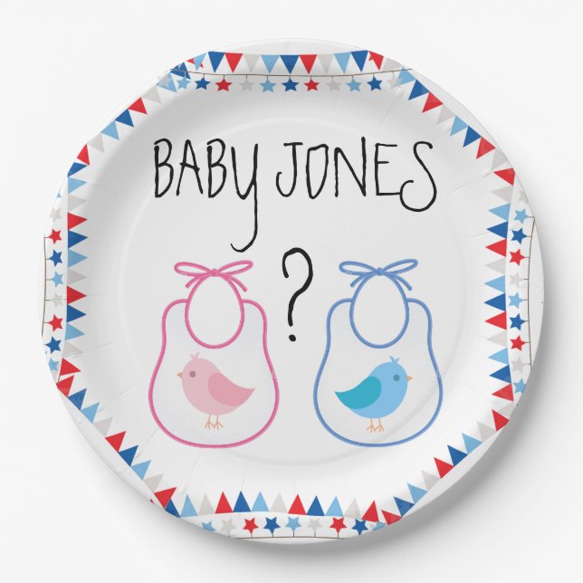 Plato De Papel El género revela las placas de BabyQ (Anverso)