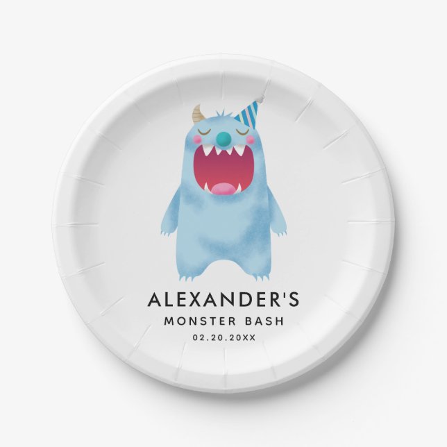 Plato De Papel El golpe del monstruo embroma a la fiesta de (Anverso)