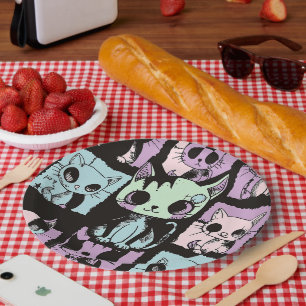 Plato De Papel El Gótico Kawaii Pastel Patchwork Gótico Creepy