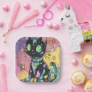 Plato De Papel El Gótico Kawaii Pastel Patchwork Gótico Creepy