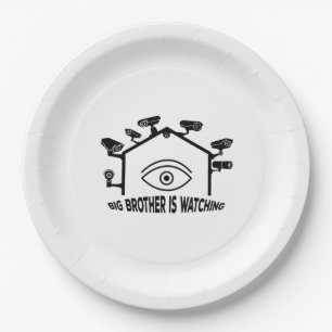 Plato De Papel El Gran Hermano está observando
