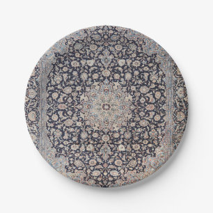 Plato De Papel El gris oscuro azul turbio de Persia metida 