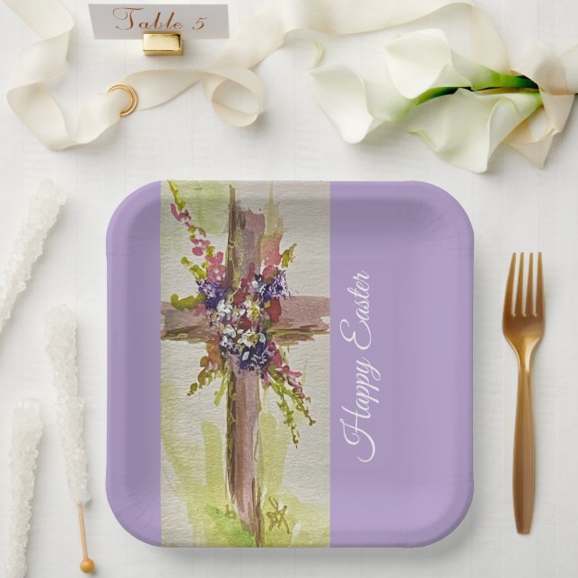 Plato De Papel Él ha Resucitado  (Boda)