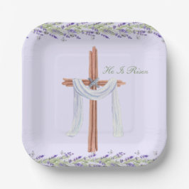 Plato De Papel Él ha resucitado Pascua cristiana personalizada