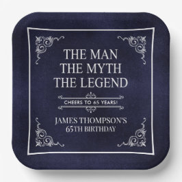 Plato De Papel El hombre el mito la leyenda azul de cumpleaños 65