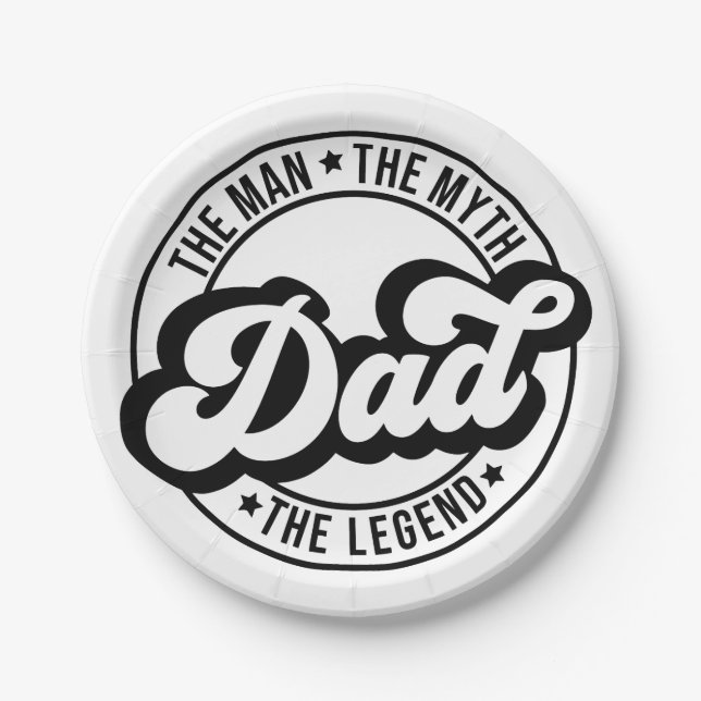 Plato De Papel El hombre, el mito, la leyenda, papá, padre, papá, (Anverso)