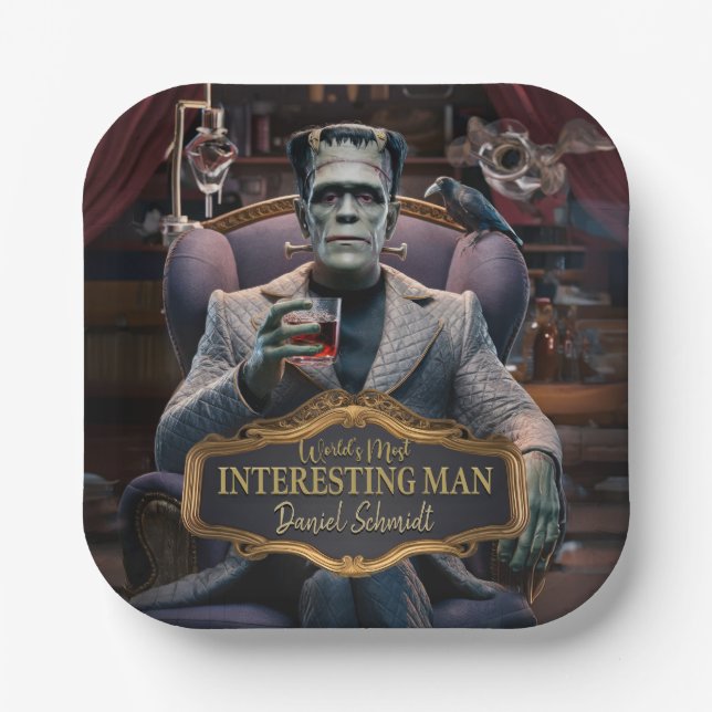 Plato De Papel El hombre más interesante del mundo, personalizado (Anverso)