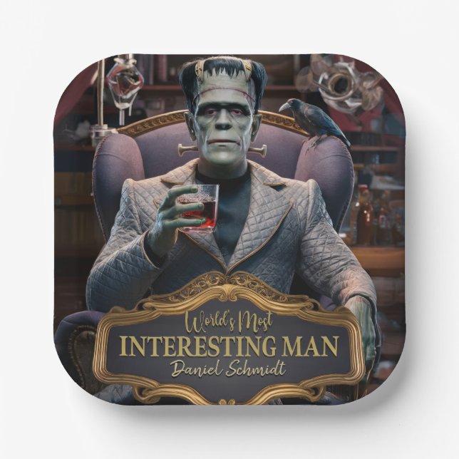 Plato De Papel El hombre más interesante del mundo, personalizado (Anverso)