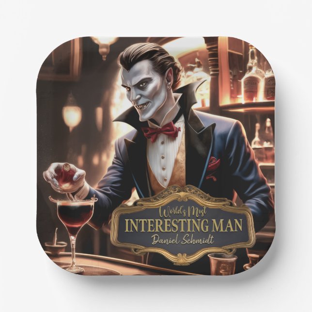 Plato De Papel El hombre más interesante del mundo, personalizado (Anverso)