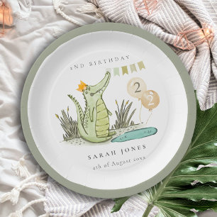 Plato De Papel El lagarto de Chomp en el pantano cualquier cumple