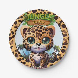 Plato De Papel El leopardo bebé salvaje gato Safari 🐆 animal de 