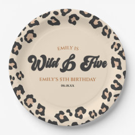 Plato De Papel El leopardo Cheetah Wild y la Fiesta de los Cinco 
