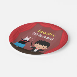 Plato De Papel El mago lindo embroma a la fiesta de cumpleaños