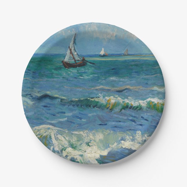 Plato De Papel El mar en Les Saintes Maries de la Mer | Van Gogh (Anverso)