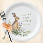 Plato De Papel El maravilloso Conejo Clásico de Woodland de la Na<br><div class="desc">Presentamos nuestro adorable diseño de duchas para bebés, perfecto para añadir un toque de encanto de bosque a su evento especial. Estas placas de papel personalizadas presentan un diseño clásico de conejo conejo conejo, capturando la esencia de la naturaleza y creando una atmósfera caprichosa. Visite nuestra tienda para ver toda...</div>