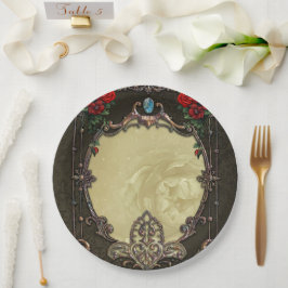 Plato De Papel El marco ostenta un diseño opulento