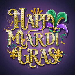 Plato De Papel El mardi garras morado "Feliz Mardi Gras"