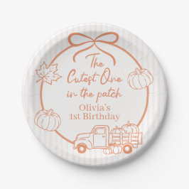 Plato De Papel El más lindo en el parche de calabazas cumpleaños