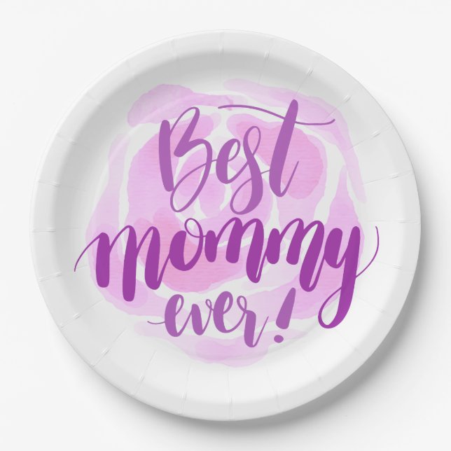 Plato De Papel El mejor día de la madre| Placa de papel (Anverso)