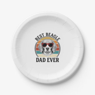 Plato De Papel El Mejor Papá Beagle de Todos los Tiempos Diseño d