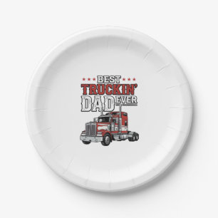 Plato De Papel El Mejor Papá de Camiones Diseño de Camiseta de Ca