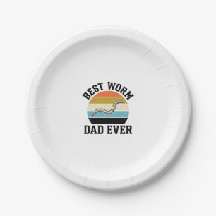 Plato De Papel El Mejor Papá de Lombrices Vintage Diseño de Camis