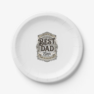 Plato De Papel El Mejor Papá del Mundo Diseño de Camiseta Vintage
