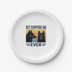 Plato De Papel El mejor papá Schipperke de todos los tiempos Dise