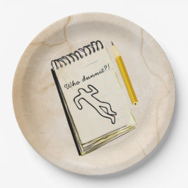Plato De Papel El misterio del asesinato Placa la escena del crim