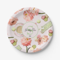 El moderno Shabby Chic Peonies y Macarons Set