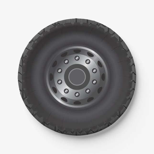 Plato De Papel El monster truck cansa #1 (Anverso)