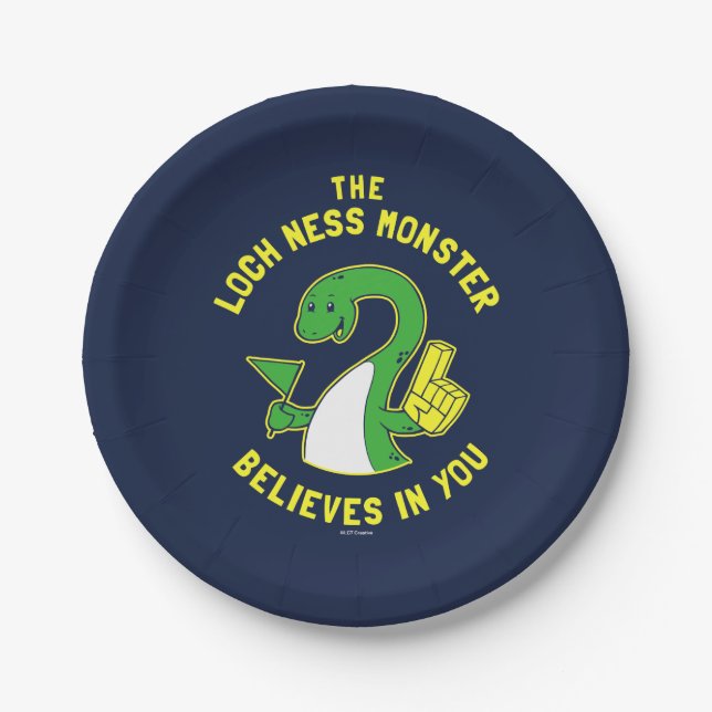 Plato De Papel El Monstruo De Loch Ness Cree En Ti (Anverso)