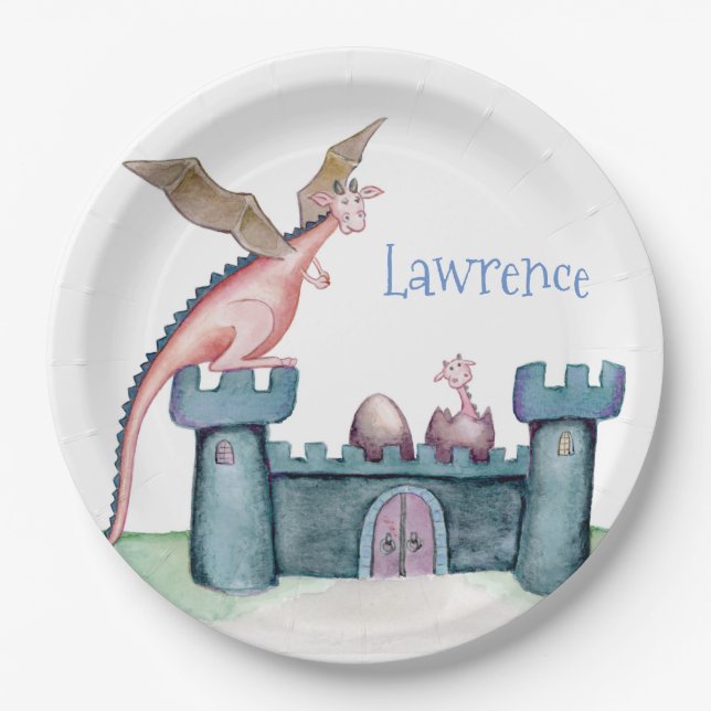 Plato De Papel El nacimiento de un dragón pequeño (Anverso)